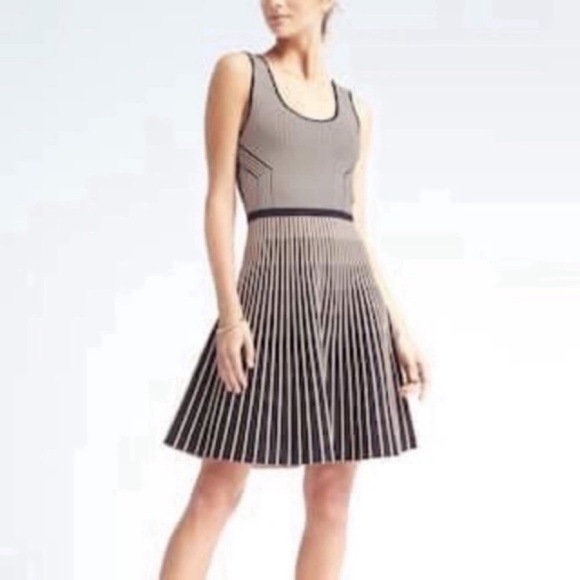 NWT Banana Republic stripe fit & flare dress - Picture 1 of 8
